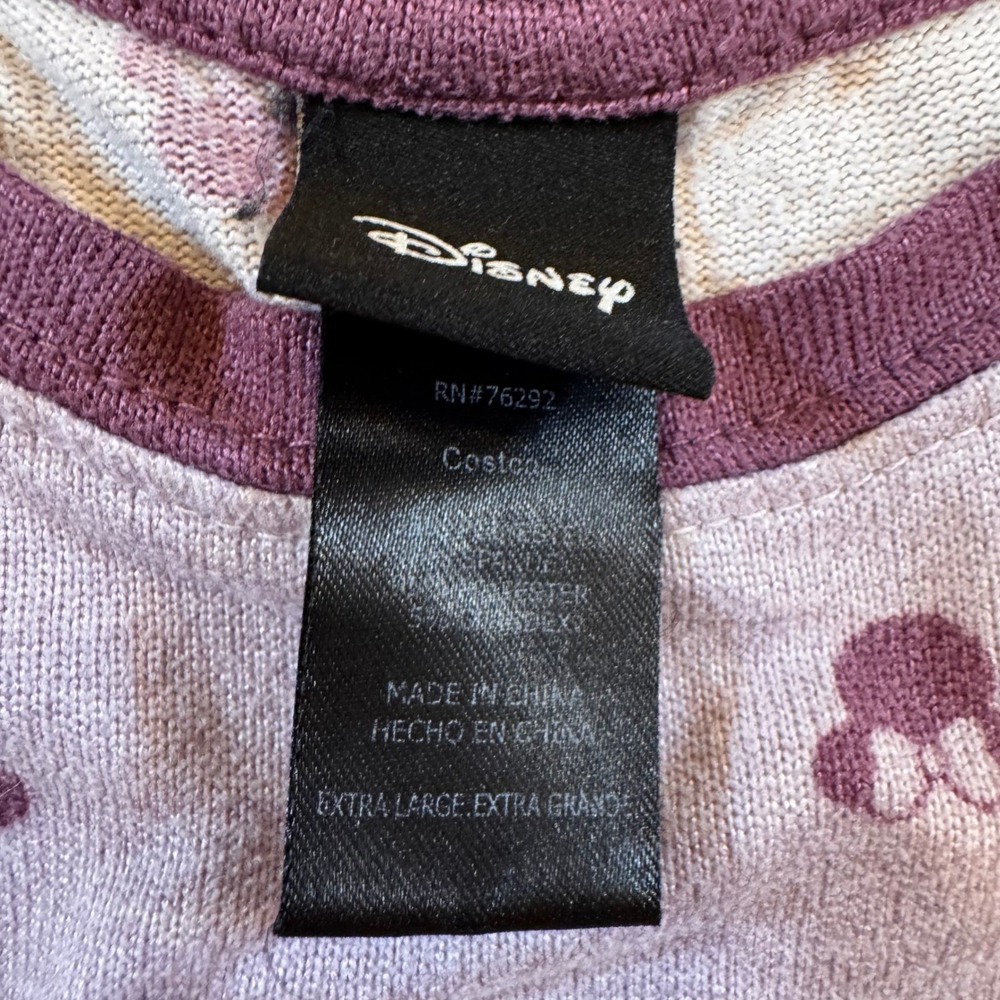Disney Minnie Mouse Pajama Set Purple Long Sleeve Sleepwear‎ Loungewear Sz XL - Picture 5 of 8